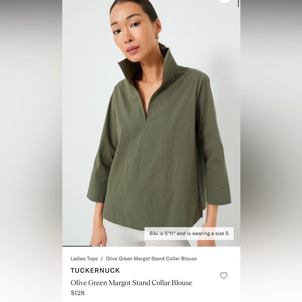 Tuckernuck Olive Green Blouse